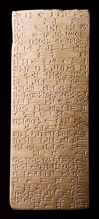 Tablet with Inscription Relating to the Excavation of a Canal by King Hammurabi of Babylon, Mesopotamian by Unbekannt Unbekannt